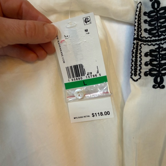 Women’s Karen Kane Embroidered White Peasant Blouse - Picture 4 of 6